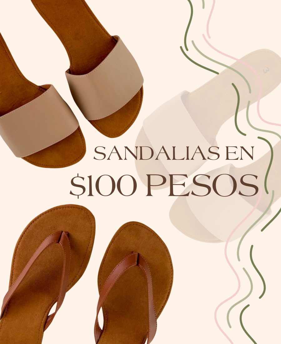 Sandalias en $100 pesos