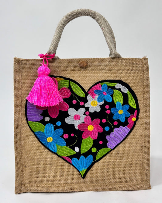 Bolsa Corazon Floreado
