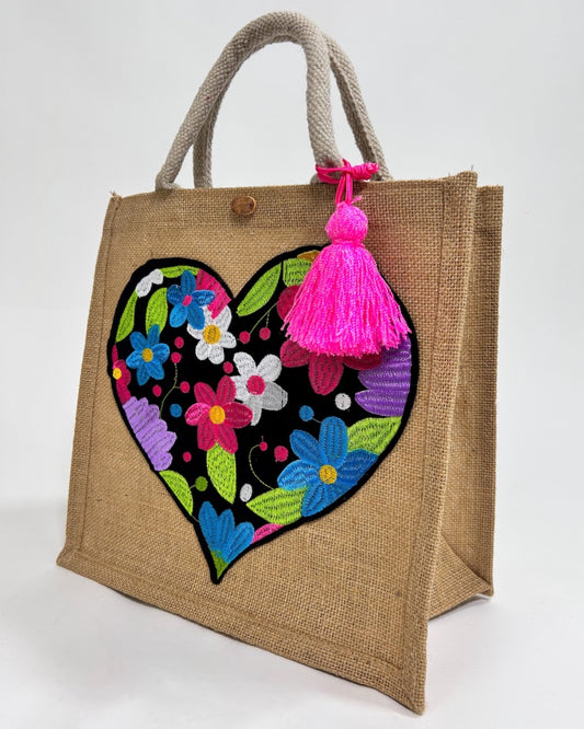 Bolsa Corazon Floreado